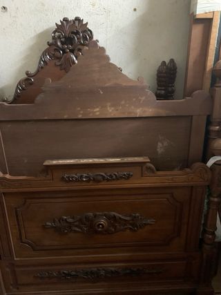 Cama antigua madera 120cm