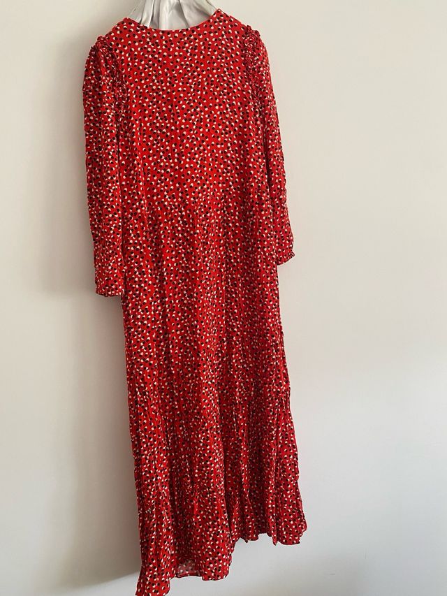 Vestido rojo estampado