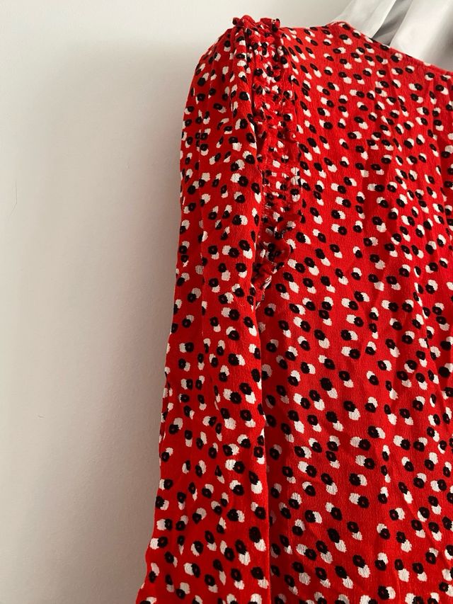 Vestido rojo estampado