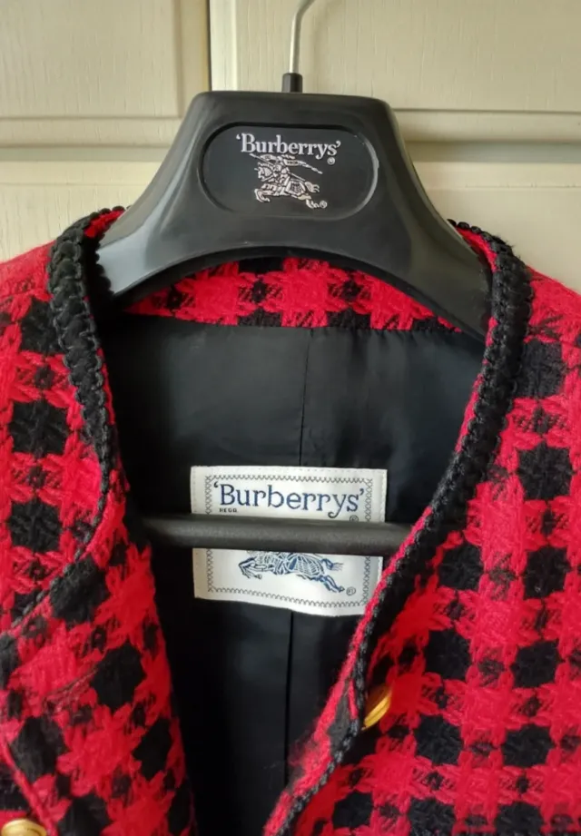 Chaqueta Burberrys Mujer Roja y Negra