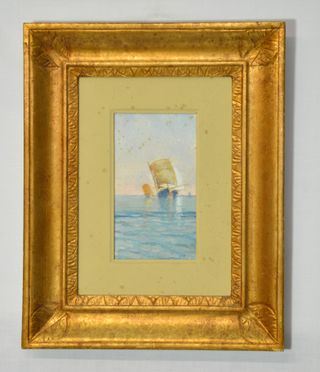 Acquerello firmato C. Porta - Scena marina