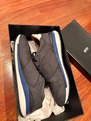 Zapatos casuales Hugo Boss azul y gris originales