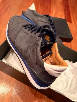 Zapatos casuales Hugo Boss azul y gris originales