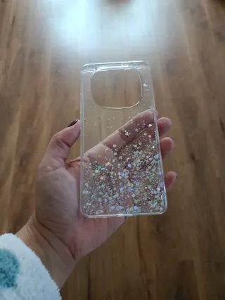 Funda móvil con purpurina
