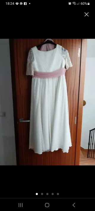 Traje de Comunión Niña Talla 36 Blanco/Rosa