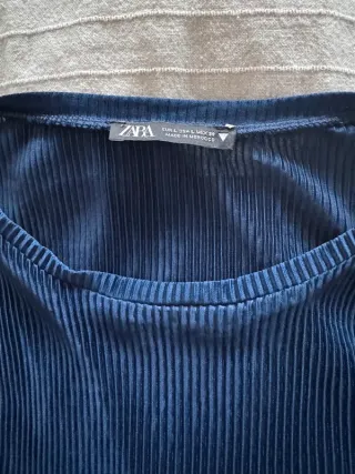 Abito Zara plissettato blu notte L