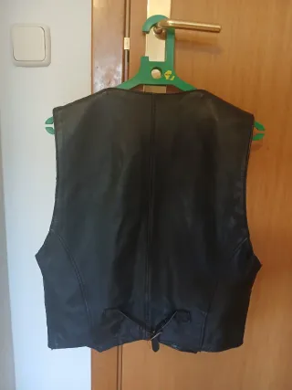 Chaleco de cuero negro talla única