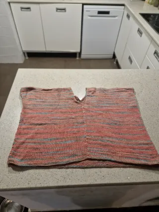 Chaleco artesanal tejido multicolor talla única