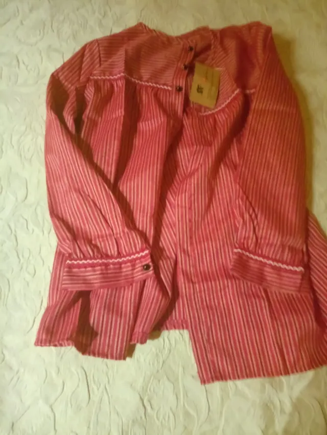 Blusón Fallera Rayas Rosas Taglia 16