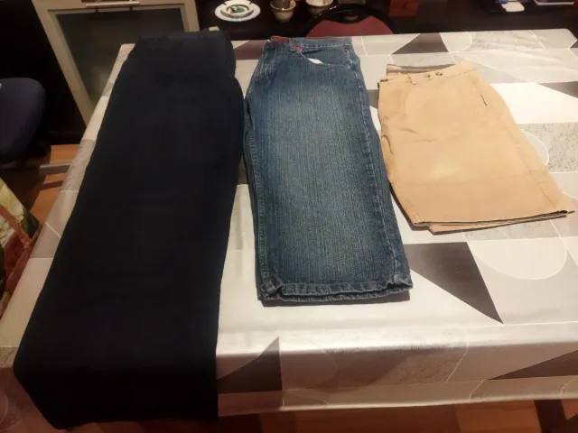 Pantalones hombre 44 - Beige, Negro, Azul