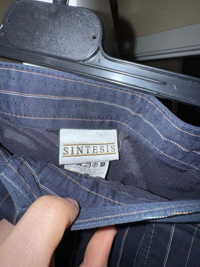 Falda síntesis de rayas azul talla 40