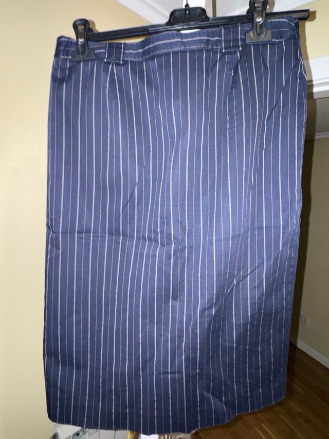 Falda síntesis de rayas azul talla 40