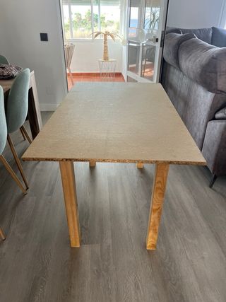 Mesa camilla rectangular cristal y tela