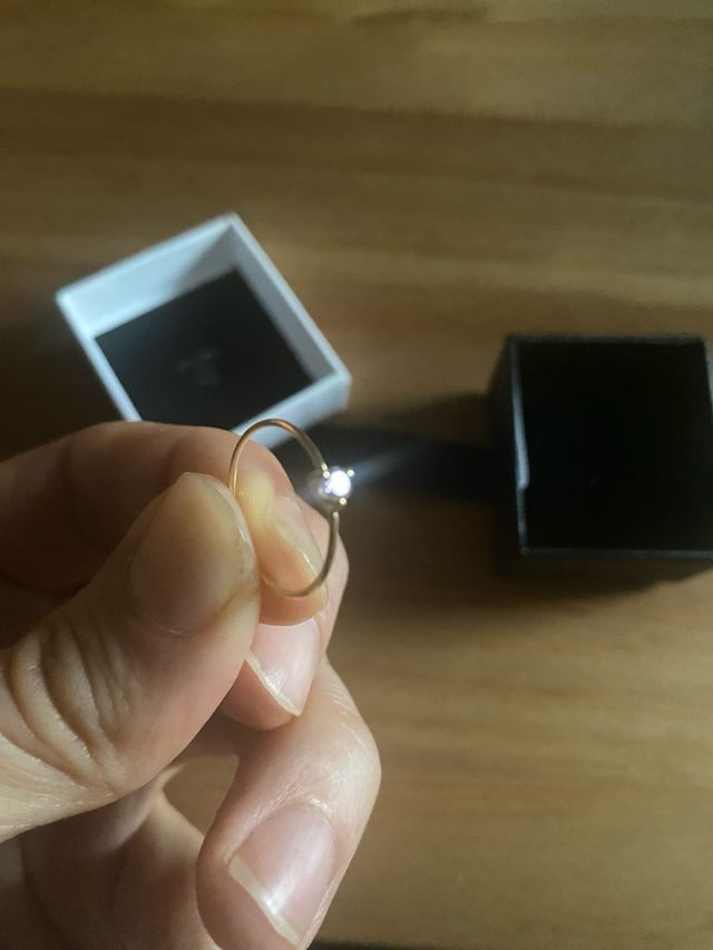 Anillo Oro 18 Quilates Corazón Rosa