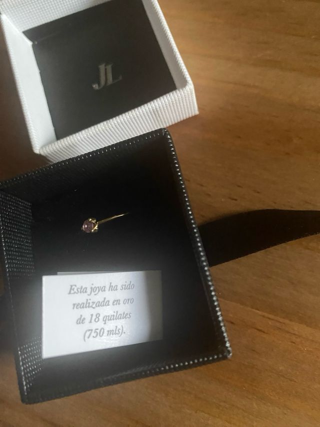 Anillo Oro 18 Quilates Corazón Rosa