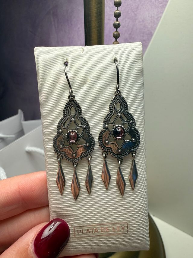 Pendientes Plata Ley Rosa