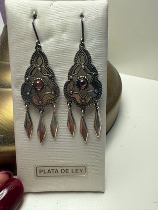 Pendientes Plata Ley Rosa