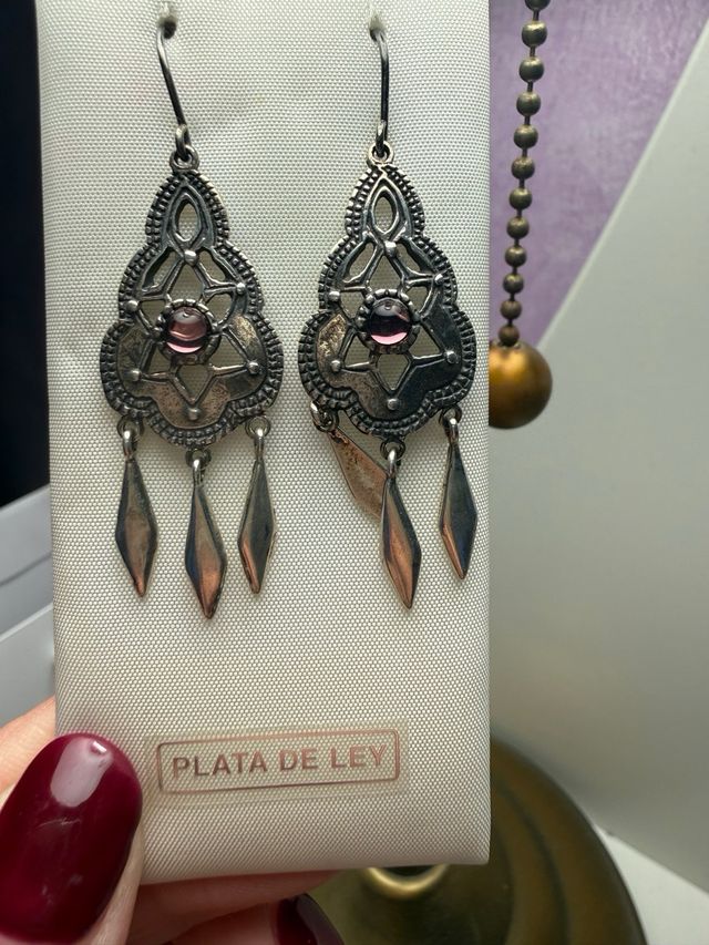 Pendientes Plata Ley Rosa