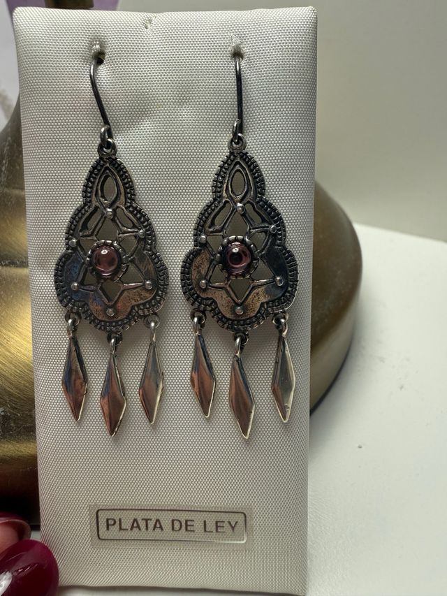 Pendientes Plata Ley Rosa