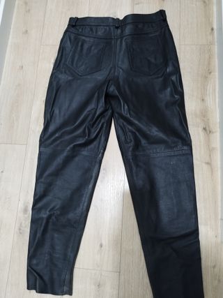 Pantalón de piel auténtica negro