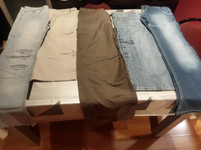 Pantalones hombre Talla 44 Beige/Azul