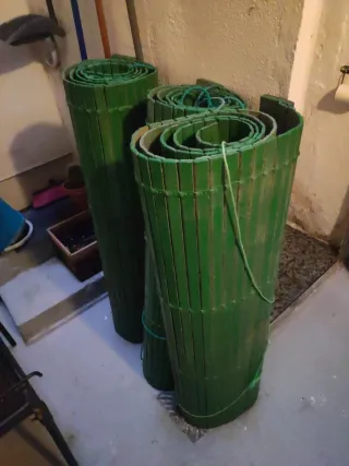 3 Persianas de Madera Verdes para Balcón