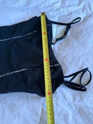 Top Lormar vintage Y2K nero pizzo paillettes