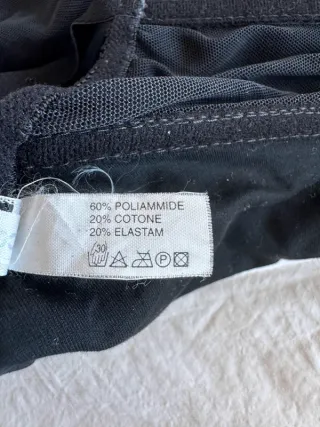 Top Lormar vintage Y2K nero pizzo paillettes