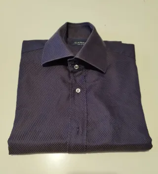 Camicia Canali uomo a costine oblique