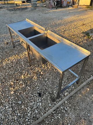 Fregadero Industrial Doble Acero Inoxidable. la