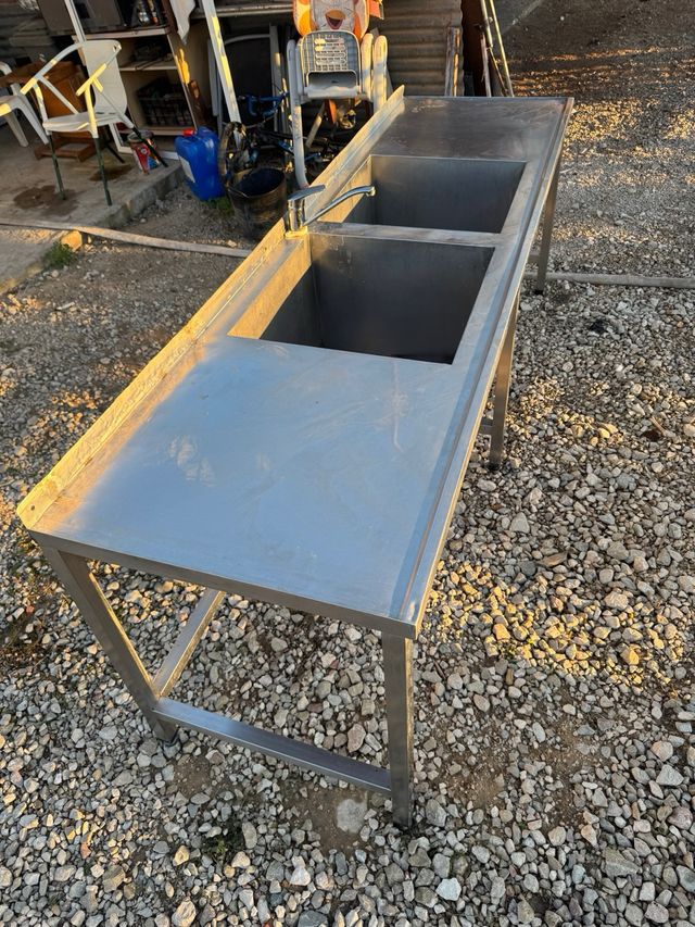 Fregadero Industrial Doble Acero Inoxidable. la
