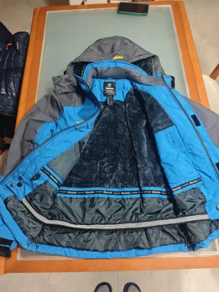 Cazadora juvenil azul y gris