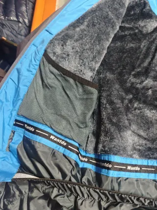 Cazadora juvenil azul y gris