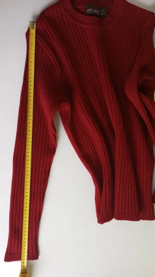 Jersey Zara Hombre Punto Rojo Talla M