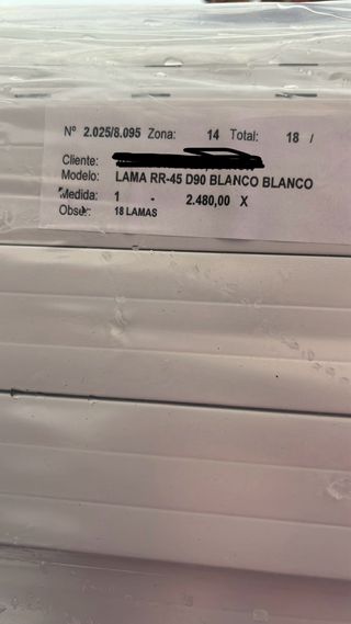 Lamas persiana LAMA RR-45 D90 BLANCO