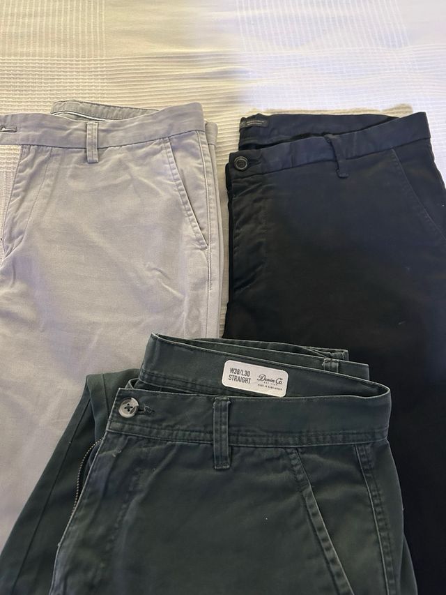 2 Pantalones (Negro y Gris) (verde de regalo)