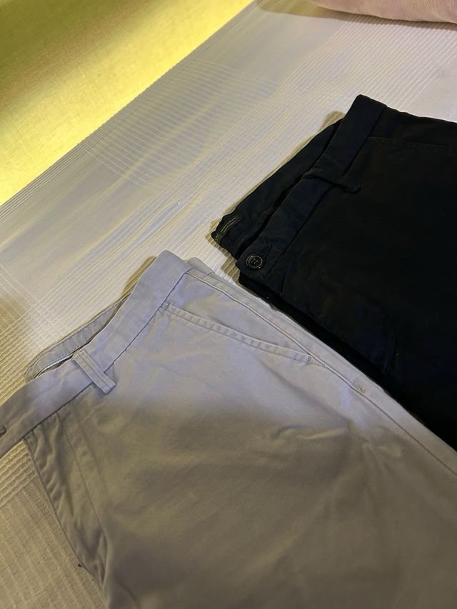 2 Pantalones (Negro y Gris) (verde de regalo)