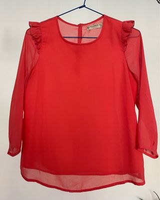 Blusa Pull&Bear Roja Talla S