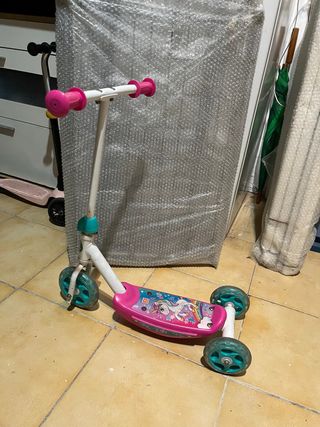 Patinete 3 ruedas niña rosa unicornio