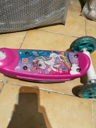 Patinete 3 ruedas niña rosa unicornio