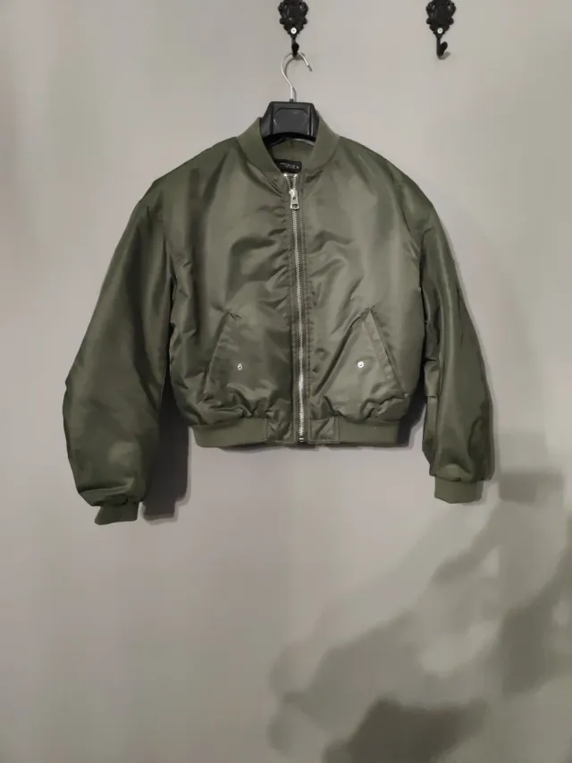 Chaqueta bomber verde militar Talla Xs-S