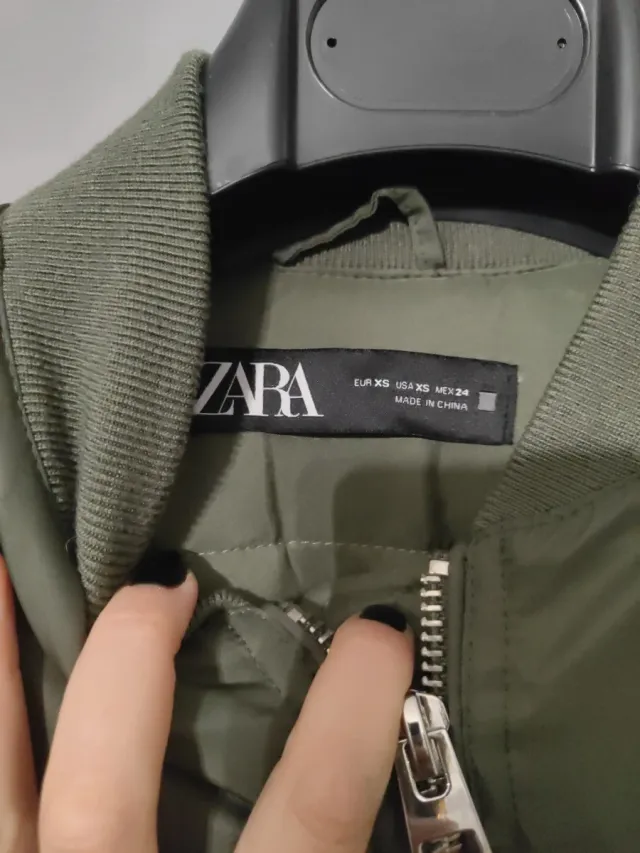 Chaqueta bomber verde militar Talla Xs-S