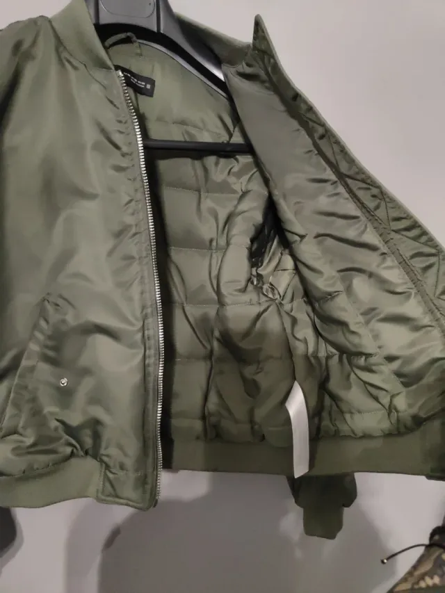 Chaqueta bomber verde militar Talla Xs-S