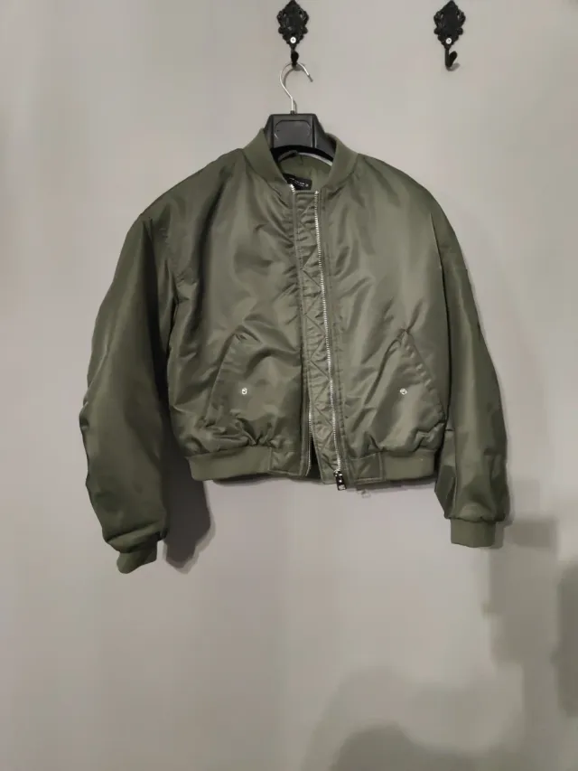Chaqueta bomber verde militar Talla Xs-S
