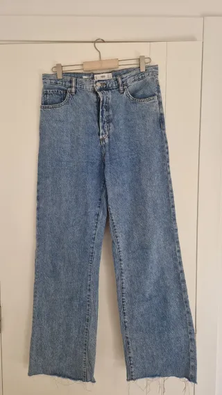 Pantalón vaquero Zara ancho azul
