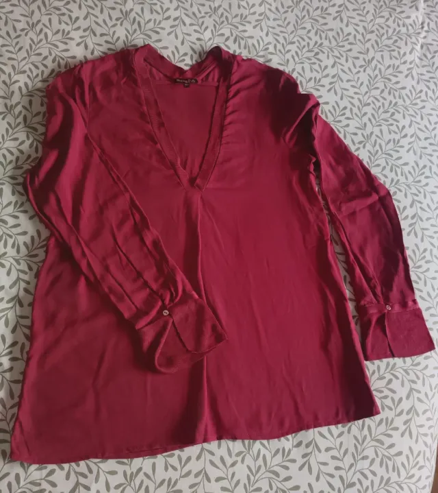 Blusa Massimo Dutti Burdeos Talla M