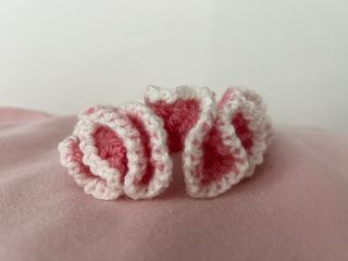 Uncinetto Scrunchie Capelli Rosa e Bianco