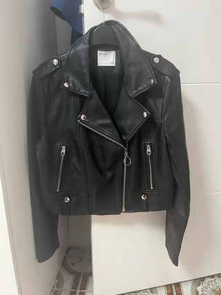 Cazadora Biker Negra Bershka