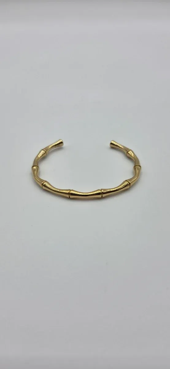 Pulsera Acero Quirúrgico Diseño Bambú