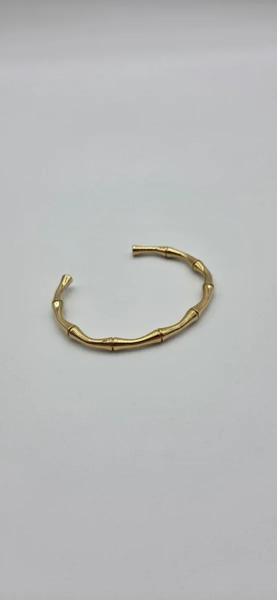 Pulsera Acero Quirúrgico Diseño Bambú
